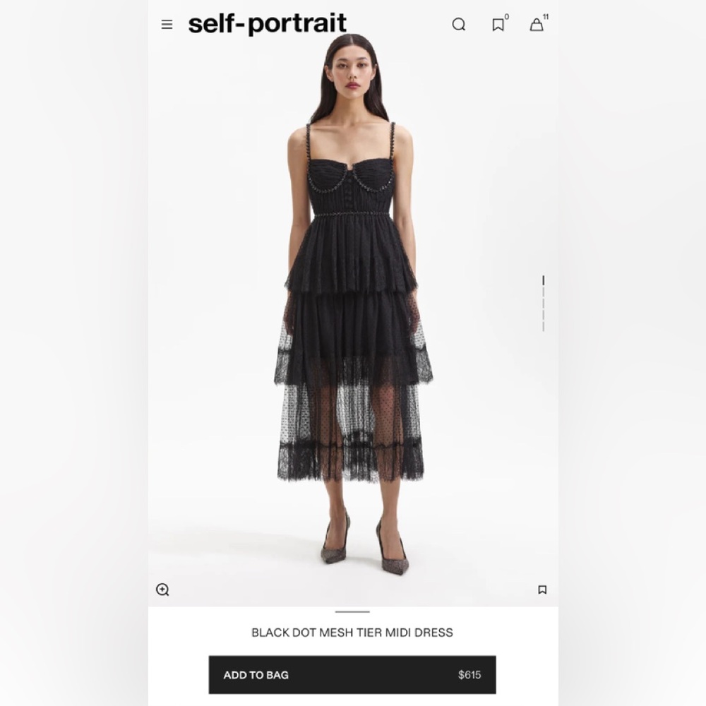 self portrait black dot mesh midi dress Navy Dot Mesh Midi Dress  self-portrait-US